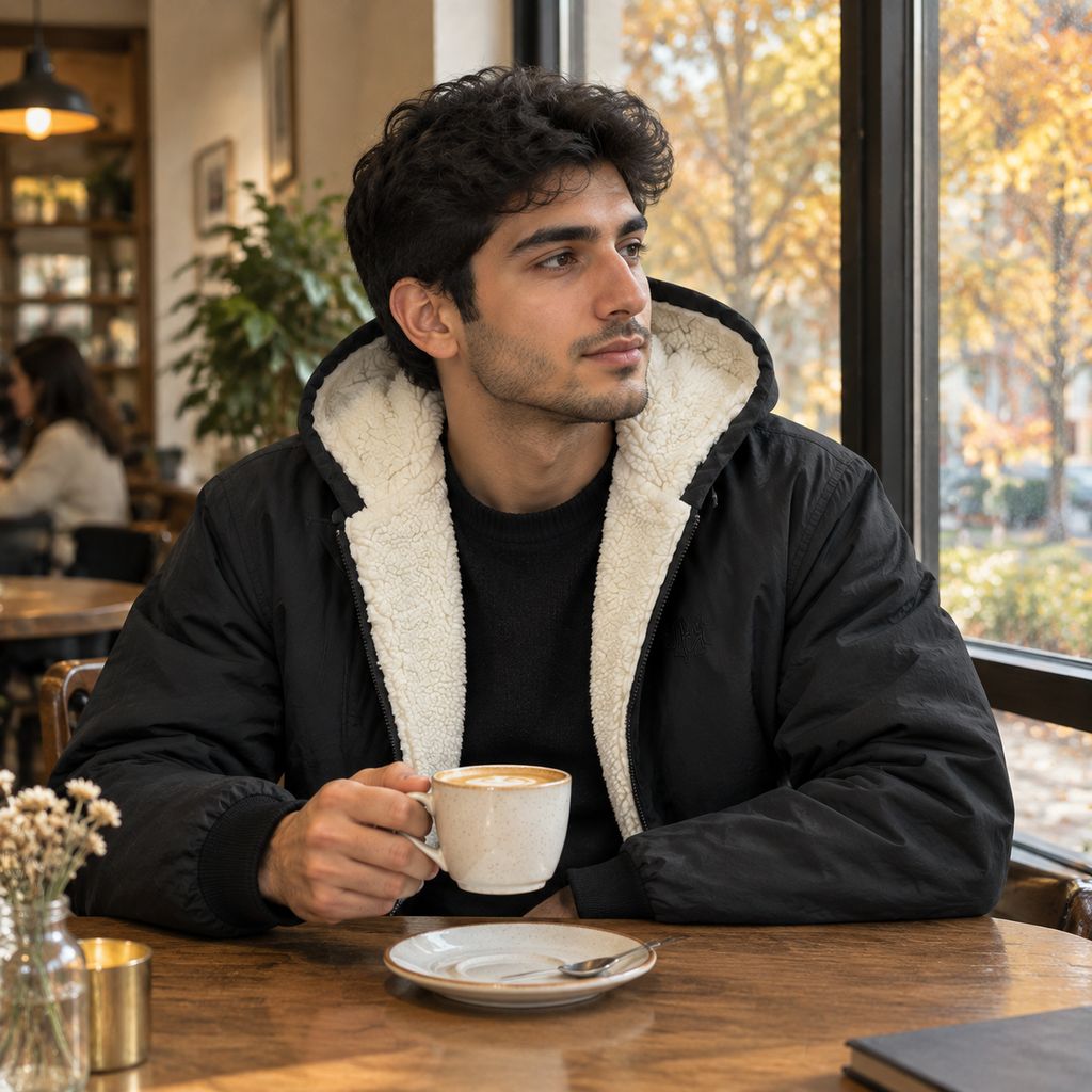 سوییشرت مردانه مشکی داخل تمام خز مدل adidas-مشکی