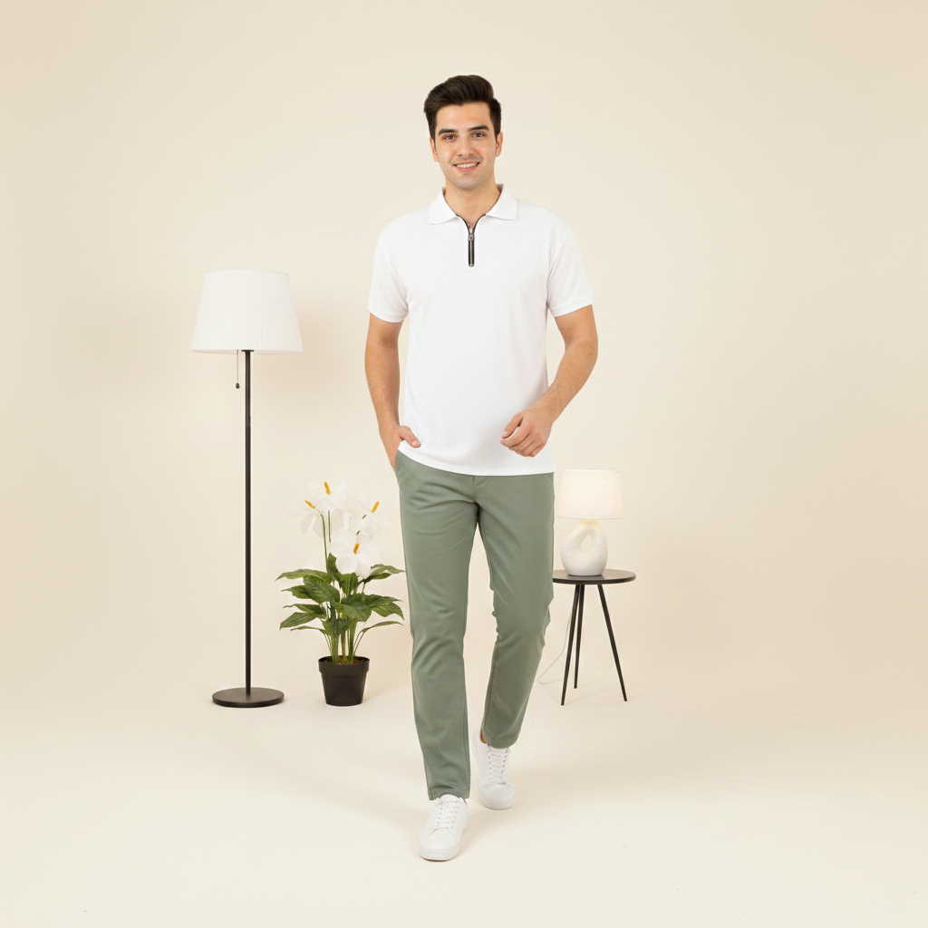 پکیج ست مردانه تیشرت نیم زیپ و شلوار مدل Arashk