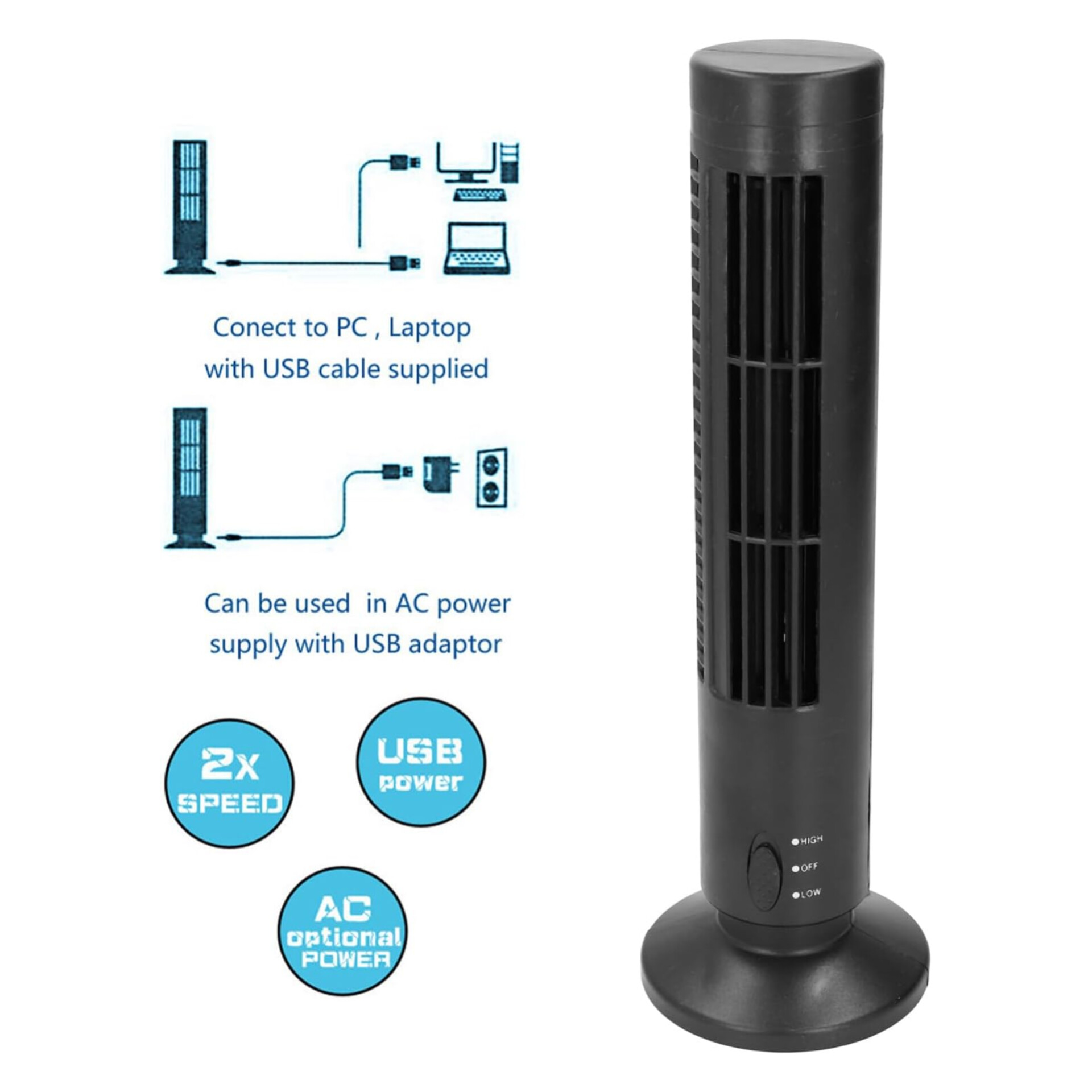 پنکه ایستاده رومیزی دوسرعته مدل TF-10005