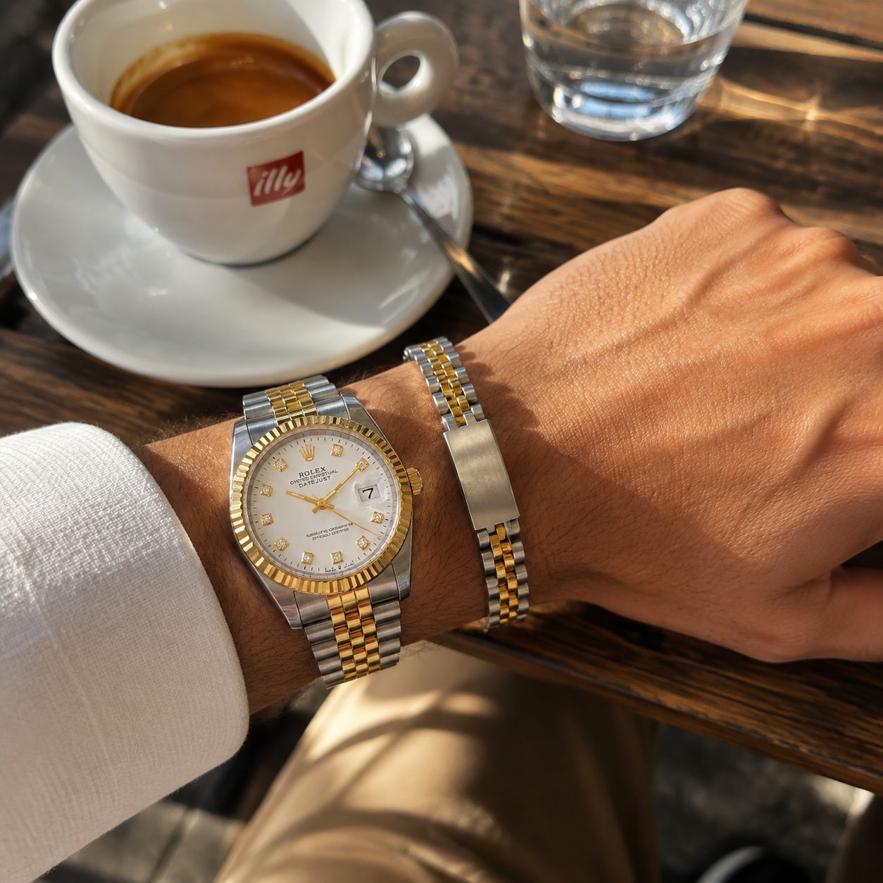 پکیج ساعت رولکس مردانه مدل Date Just-طلایی دستبند Rolex مدل Date Just