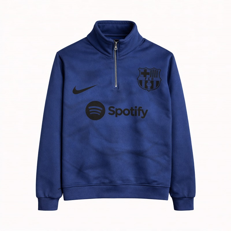 دورس نیم زیپ مدل بارسلونا-آبی